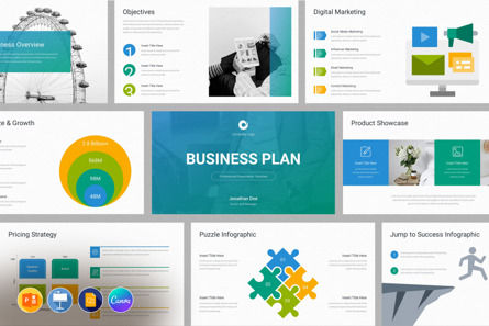 Business Plan PowerPoint Presentation Template, Templat PowerPoint, 10016, Bisnis — PoweredTemplate.com