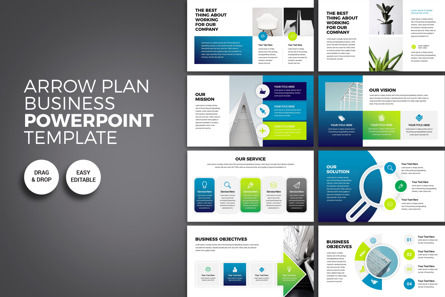 Arrow Plan Business PowerPoint Presentation Template, Plantilla de PowerPoint, 10028, Negocios — PoweredTemplate.com