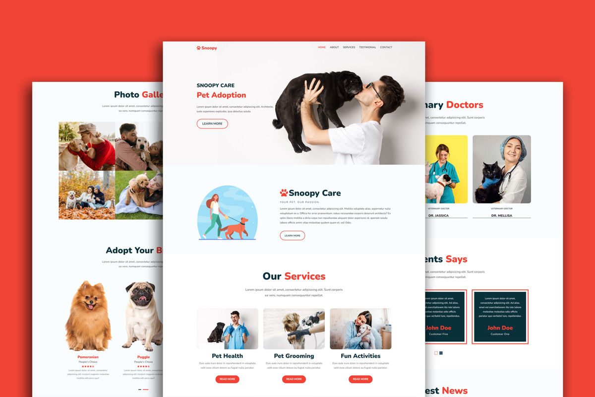Pet One Page Website Landing Page Template | Web Template | MouriThemes |  93849 