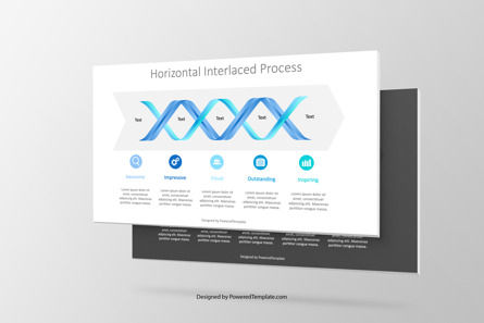 Horizontal Interlaced Process Diagram, 10064, プロセス図 — PoweredTemplate.com