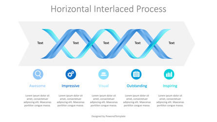 Horizontal Interlaced Process Diagram, Deslizar 2, 10064, Diagramas de Processo — PoweredTemplate.com