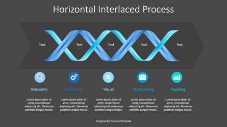 Horizontal Interlaced Process Diagram, Slide 3, 10064, Diagram Proses — PoweredTemplate.com
