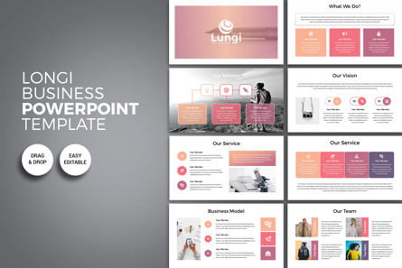 Lungi-Modern Business PowerPoint Presentation Template, PowerPoint Template, 10068, Business — PoweredTemplate.com