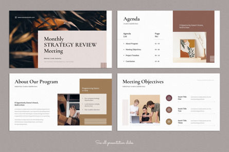 Monthly Strategy Review Meeting Presentation Template, 幻灯片 2, 10080, 商业 — PoweredTemplate.com