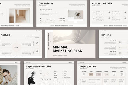 Minimal Marketing Plan Presentation Template, Slide 8, 10098, Business — PoweredTemplate.com