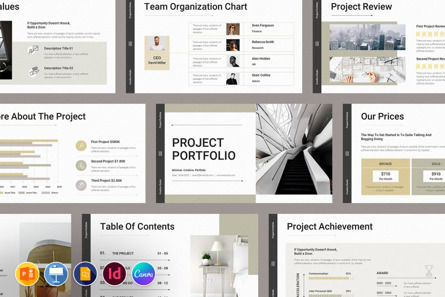 Project Achievement Portfolio PowerPoint Presentation Template, PowerPoint-Vorlage, 10117, Business — PoweredTemplate.com