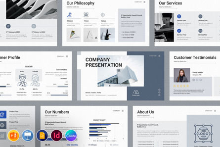 Company Profile PowerPoint Presentation Template, 10118, Business — PoweredTemplate.com