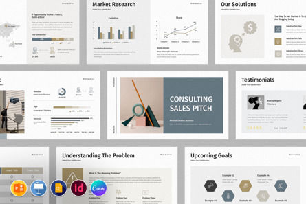 Consulting Sales Pitch Presentation Template, PowerPoint Template, 10155, Business — PoweredTemplate.com