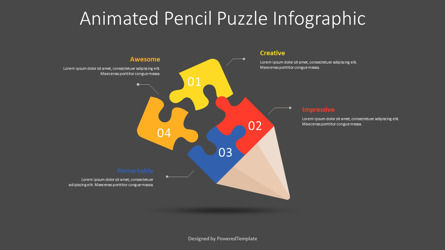 Animated Pencil Puzzle Infographic, スライド 3, 10177, 教育＆トレーニング — PoweredTemplate.com