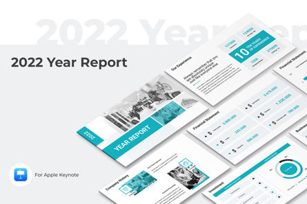2022 Year Report Keynote Template, Keynote-sjabloon, 10180, Bedrijf — PoweredTemplate.com