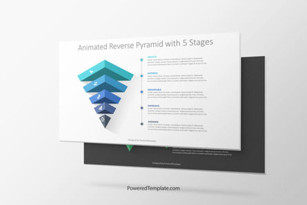 Animated Reverse Pyramid with 5 Stages, 無料 Googleスライドのテーマ, 10186, ビジネスモデル — PoweredTemplate.com