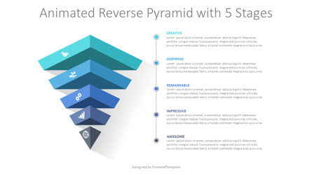 Animated Reverse Pyramid with 5 Stages, Dia 2, 10186, Businessmodellen — PoweredTemplate.com