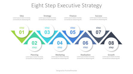 8 Step Executive Strategy, スライド 2, 10187, プロセス図 — PoweredTemplate.com
