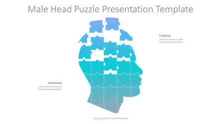 Male Head Puzzle, Slide 3, 10207, Education & Training — PoweredTemplate.com