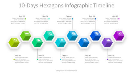 10-Day Hexagons Infographic Timeline, Diapositiva 2, 10214, Diagramas de la etapa — PoweredTemplate.com