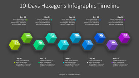 10-Day Hexagons Infographic Timeline, Diapositiva 3, 10214, Diagramas de la etapa — PoweredTemplate.com