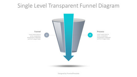 Single Level Semi Transparent Funnel Diagram, Slide 2, 10219, Process Diagrams — PoweredTemplate.com