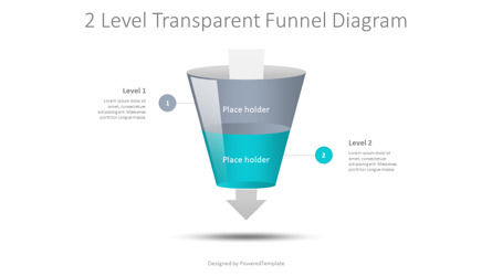 2 Level Semi Transparent Funnel Diagram, Deslizar 2, 10220, Modelos de Negócio — PoweredTemplate.com