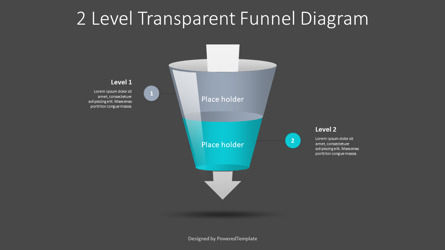2 Level Semi Transparent Funnel Diagram, Deslizar 3, 10220, Modelos de Negócio — PoweredTemplate.com