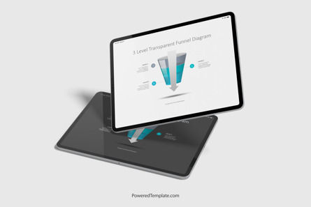 3 Level Semi Transparent Funnel Diagram, Grátis Tema do Google Slides, 10221, Modelos de Negócio — PoweredTemplate.com
