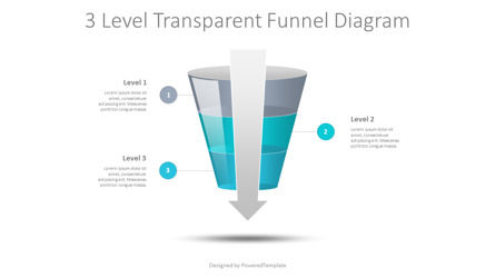 3 Level Semi Transparent Funnel Diagram, Deslizar 2, 10221, Modelos de Negócio — PoweredTemplate.com