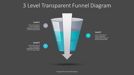 3 Level Semi Transparent Funnel Diagram, Deslizar 3, 10221, Modelos de Negócio — PoweredTemplate.com