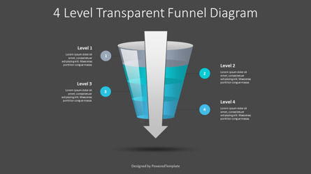 4 Level Semi Transparent Funnel Diagram, Dia 3, 10222, Businessmodellen — PoweredTemplate.com