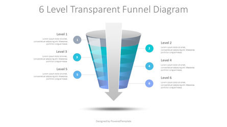 6 Level Semi Transparent Funnel Diagram, Slide 2, 10224, 3D — PoweredTemplate.com