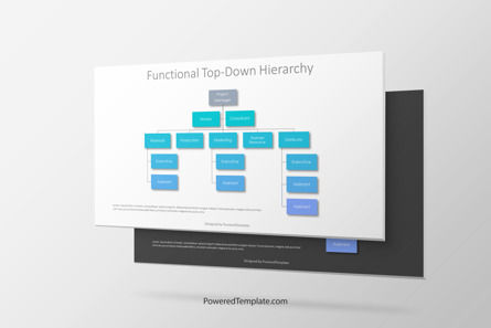 Functional Top-Down Hierarchy, 無料 PowerPointテンプレート, 10225, 組織チャート — PoweredTemplate.com