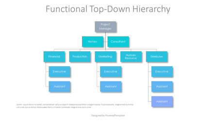 Functional Top-Down Hierarchy, Slide 2, 10225, Organizational Charts — PoweredTemplate.com