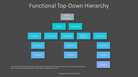 Functional Top-Down Hierarchy, Slide 3, 10225, Organizational Charts — PoweredTemplate.com