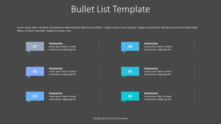 Bullet List Template, Slide 3, 10227, Text Boxes — PoweredTemplate.com