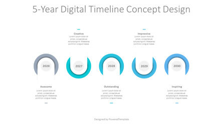 5-Year Digital Timeline Concept Design, Slide 2, 10229, Timelines & Calendars — PoweredTemplate.com