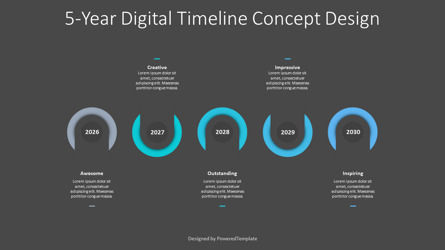5-Year Digital Timeline Concept Design, Slide 3, 10229, Timelines & Calendars — PoweredTemplate.com
