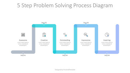 5 Step Problem Solving Process Diagram, 幻灯片 2, 10230, 流程图 — PoweredTemplate.com