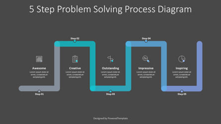 5 Step Problem Solving Process Diagram, 幻灯片 3, 10230, 流程图 — PoweredTemplate.com