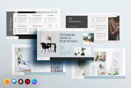 Interior Design Portfolio Presentation Template, 파워 포인트 템플릿, 10243, 비즈니스 — PoweredTemplate.com