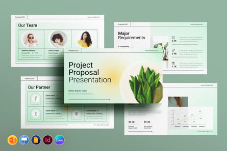 Gradient Project Proposal Presentation Template, PowerPointテンプレート, 10245, ビジネス — PoweredTemplate.com