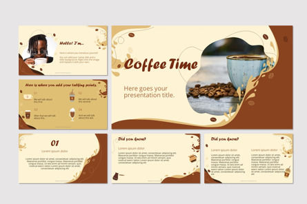 Coffee Time Presentation Template, 10248, Food & Beverage — PoweredTemplate.com