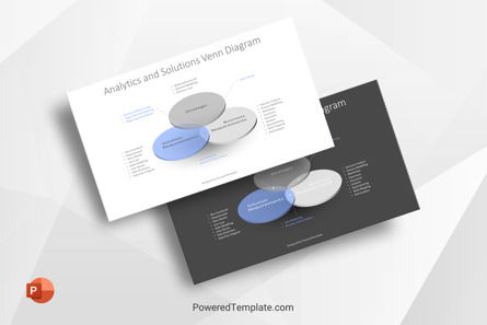 Analytics and Solutions Venn Diagram, 無料 PowerPointテンプレート, 10263, ビジネスモデル — PoweredTemplate.com