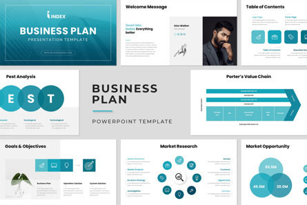 Business Plan Infographic PowerPoint Template, 10270, Bisnis — PoweredTemplate.com
