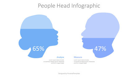 2 Human Heads Infographic, Slide 2, 10276, Silhouettes — PoweredTemplate.com