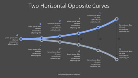 2 Horizontal Opposite Curves, Slide 3, 10279, Process Diagrams — PoweredTemplate.com