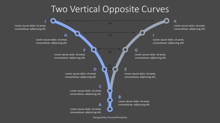 2 Vertical Opposite Curves, Slide 3, 10306, Process Diagrams — PoweredTemplate.com