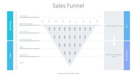 6-Step Sales Funnel Diagram, Dia 2, 10315, Businessmodellen — PoweredTemplate.com