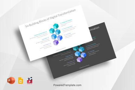 6 Building Blocks of Digital Transformation, 10337, 3D — PoweredTemplate.com