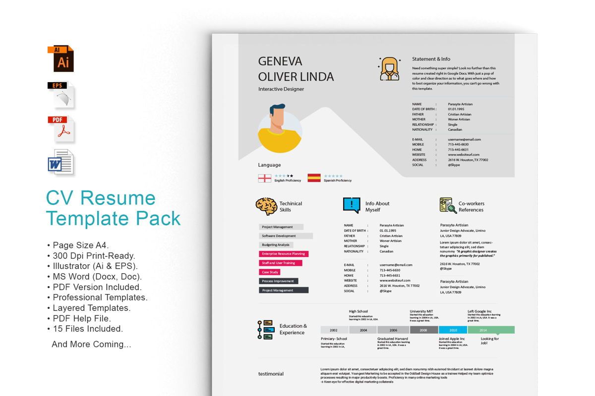 Interactive Resume Template | Resume Template | limino | 96765 | PoweredTemplate.com