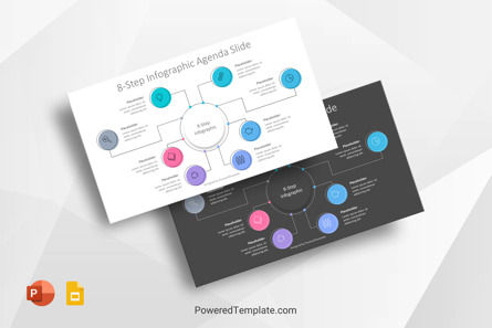 8-Step Infographic Agenda, Gratis Tema di Presentazioni Google, 10344, Diagrammi Grafici — PoweredTemplate.com