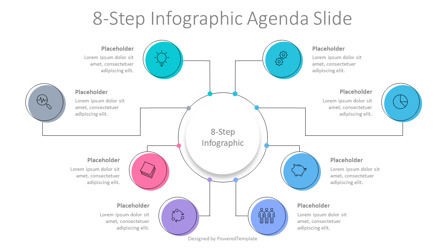 8-Step Infographic Agenda, 슬라이드 2, 10344, 그래프 차트 — PoweredTemplate.com