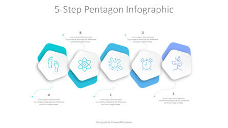 5-Step Pentagon Concept Slide Template, Slide 2, 10347, Animated — PoweredTemplate.com